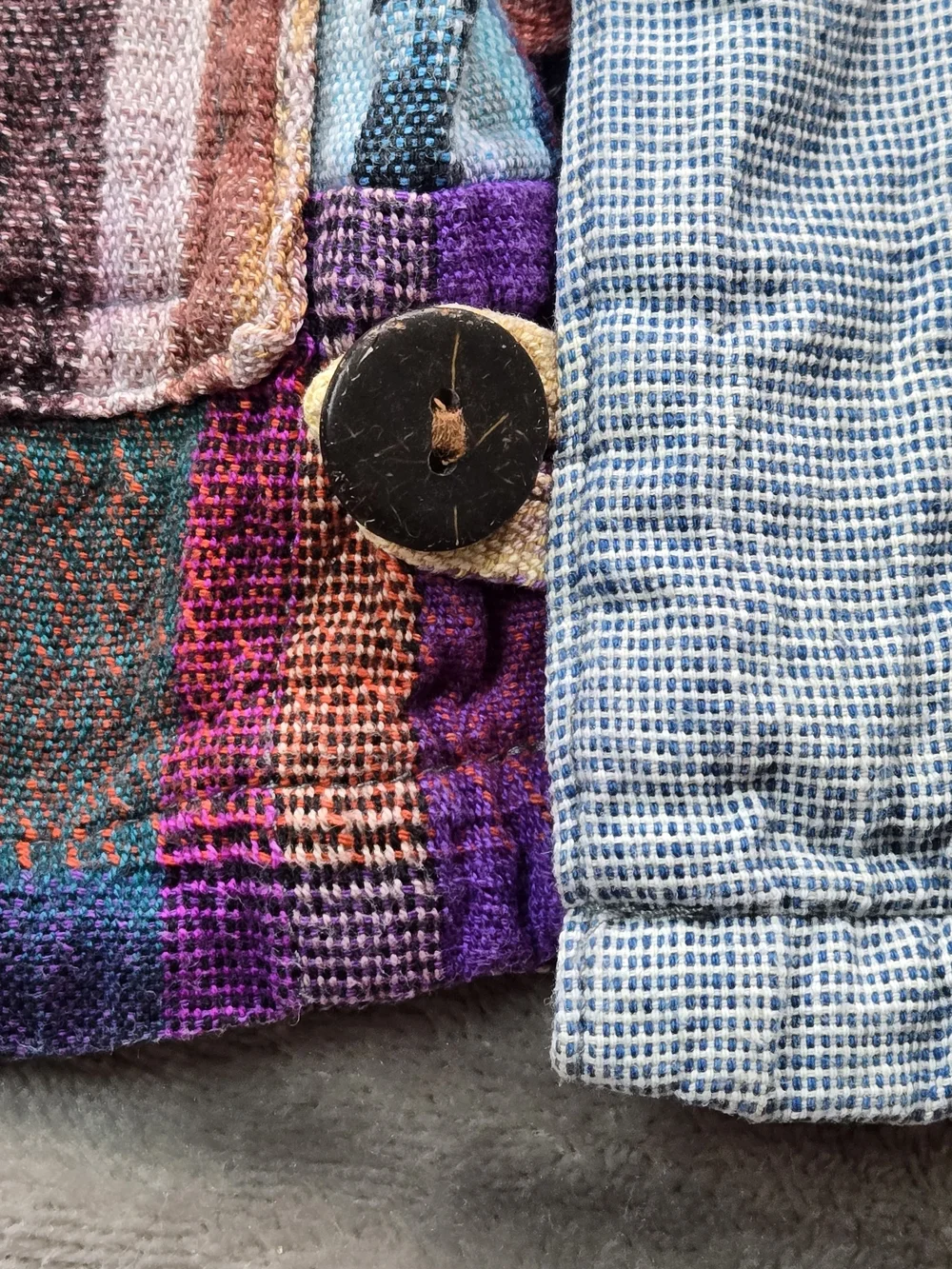 Patchwork Hooded Button Front Vest - Multicolor